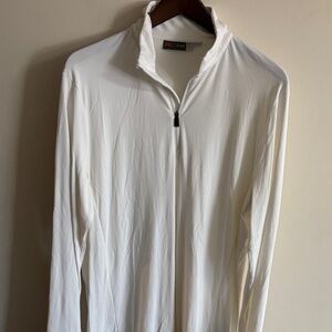 KJUS Men's White Full-Zip Lightweight Sweater